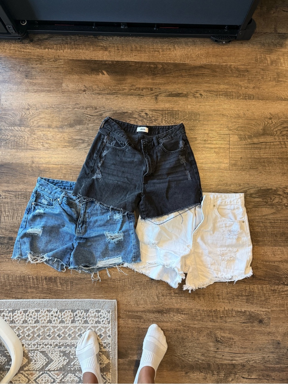 JBD Black Distressed Denim Cutoff Shorts - Women's